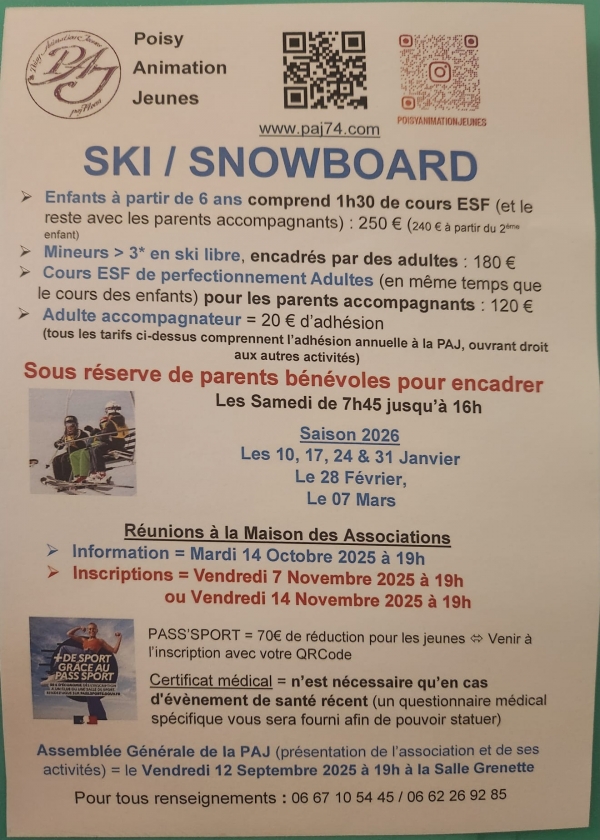 inscription ski